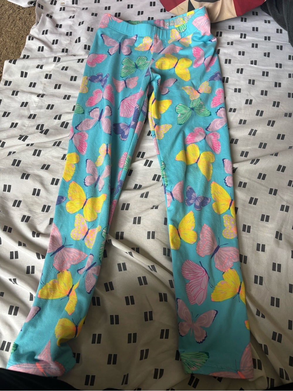 Kids' Turquoise Butterfly Leggings - Bright Multi-Color